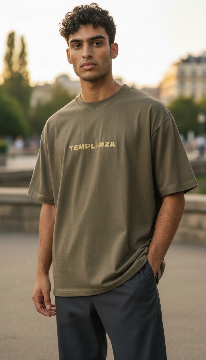 Camiseta Oversize “Templanza” – Verde Oliva
